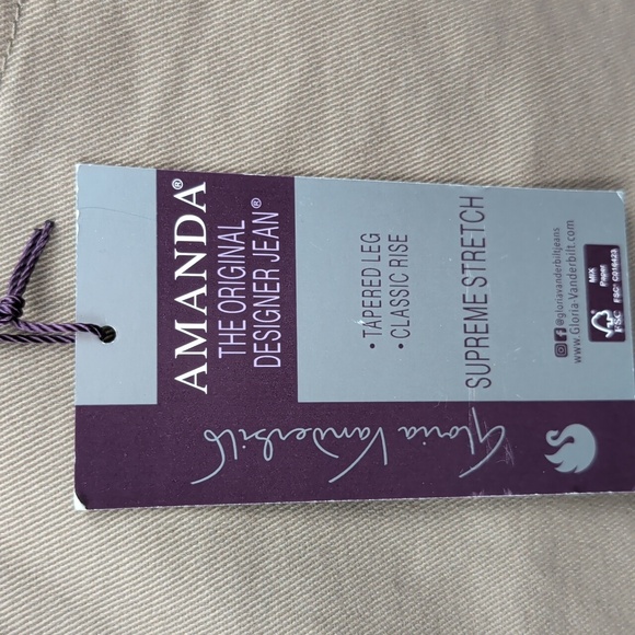 Gloria Vanderbilt Amanda Jeans 20 W New Nwt - Picture 4 of 6